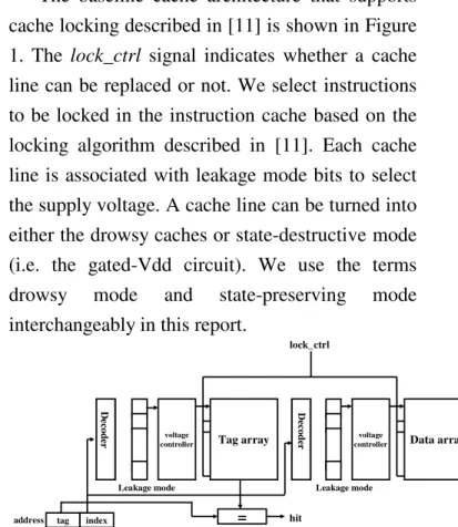 Figure  1.  Baseline  cache  architecture  of  the  proposed  scheme. 