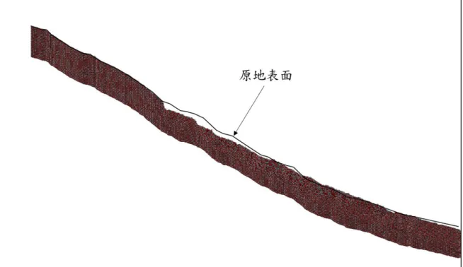 圖 6-9a 模擬範圍變形後地形剖面數值模型 