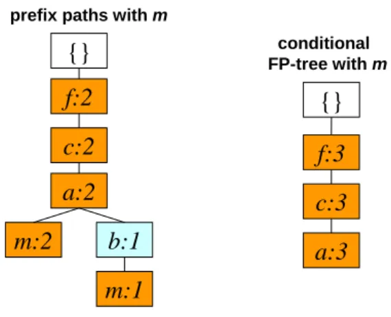 Figure 2-5: The conditional FP-tree for item m 