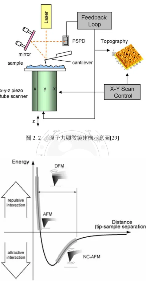 圖 2. 2      原子力顯微鏡建構示意圖[29] 