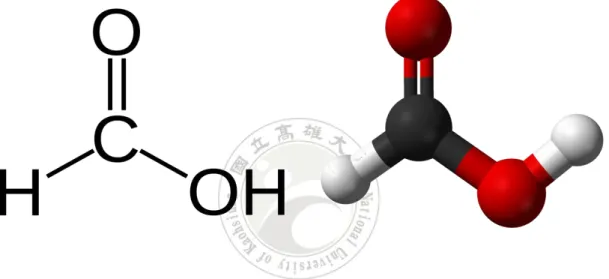 Figure 3.1 The Chemical structure of formic acid.     