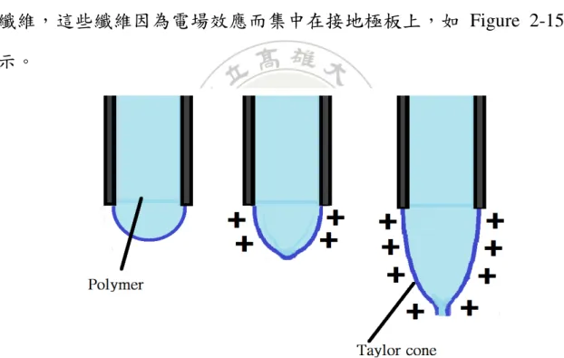Figure 2-16 Schematic of the Taylor cone formation. 