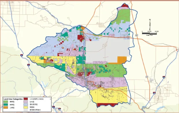 圖 3-3 Antelope Valley 現況土地使用分析圖 