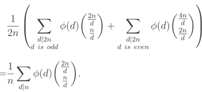 Table 1: The number of orbits of NC B (n, k) and NC B (n) under rotations.