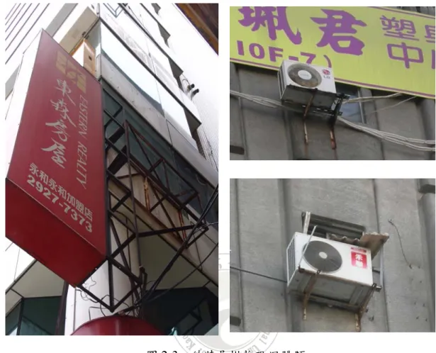 圖 2-3  外牆吊掛物現況問題