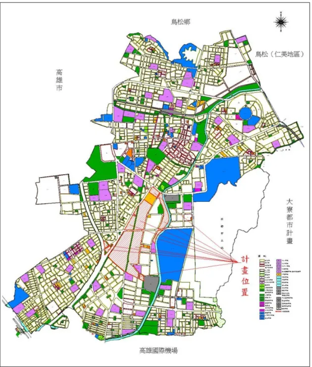 圖 1-3    實證地區區位示意圖 