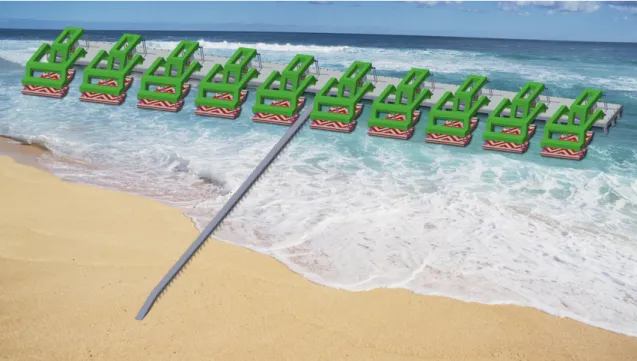 Figure 2-2 Structure of sea wave power generator in the sea 