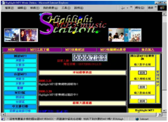 圖 13. Highlight MP3 Music Station 網頁 