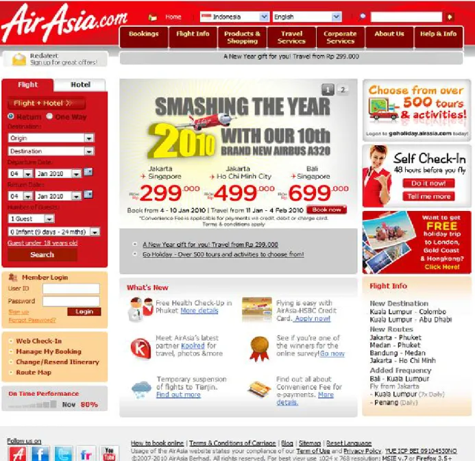 Figure 2 - AirAsia.com Home Page 