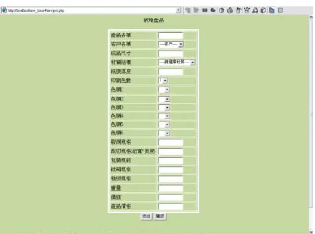 圖 4.4 新增產品畫面 