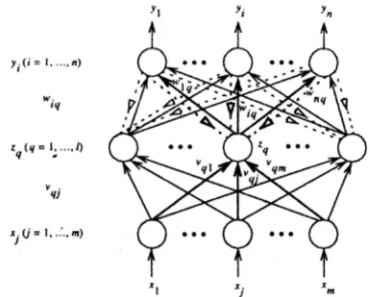Figure 4.  Three-layer multi-layer neural network. 