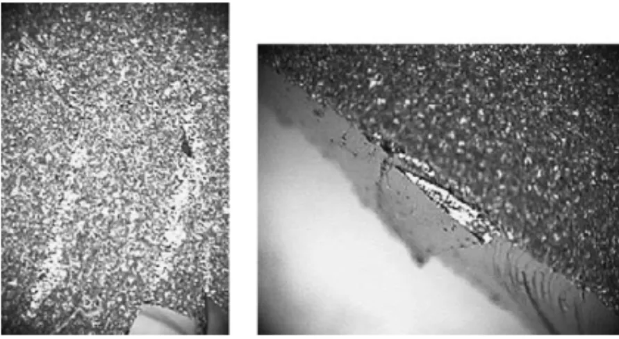 Fig. 7. Surface texture of the wafer sliced by the water immersed type of WEDM.