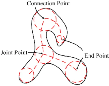 Fig. 1 Three main point types in a DCG skeleton: joint point, end point, and connection point.