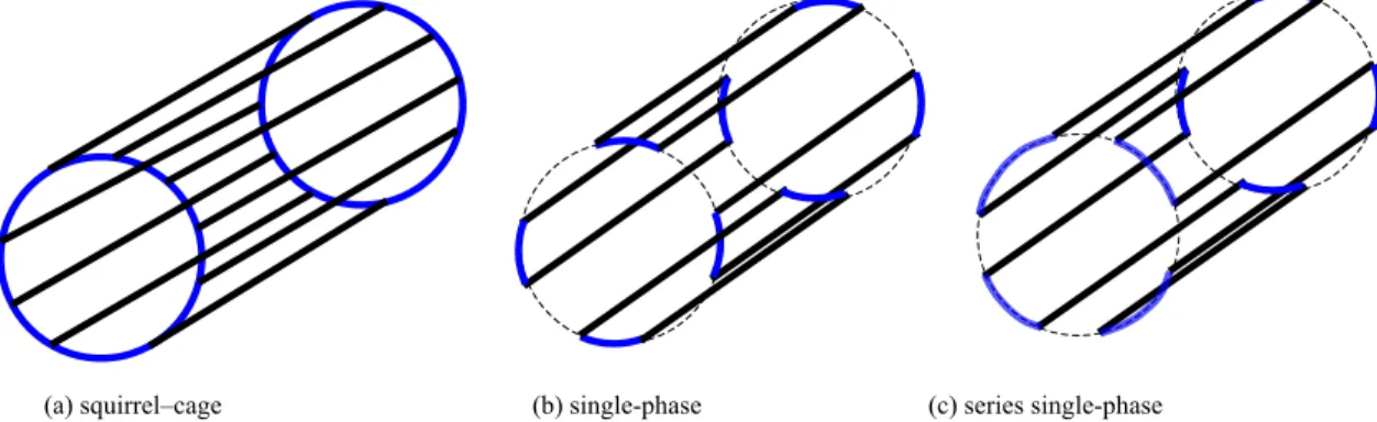 Fig. 1. Different rotor conductor structure.