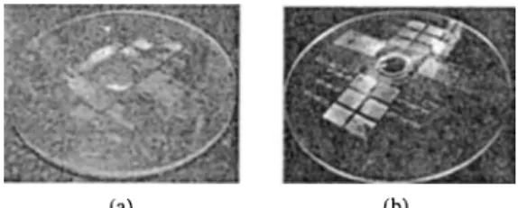 Fig. 3. Parts with (a) incomplete and (b) complete hot embossing.