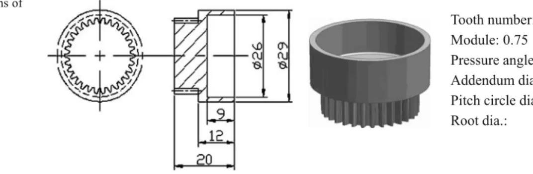 Fig. 1 Geometry, dimensions of the forged gear part