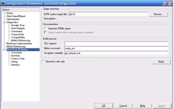圖 6.11  RTW Build 之設定圖 