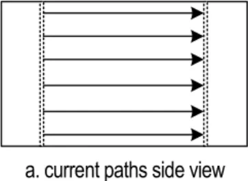 Figure 2: current paths of the embedded four-terminal probe [12] 