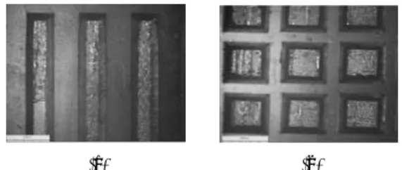 Fig. 3. Parts with (a) incomplete and (b) complete hot embossing. 