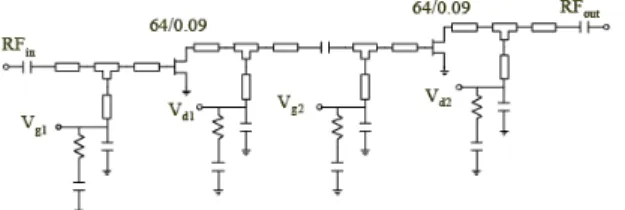 Fig. 18. Circuit topology of the MMW sub-  harmonic transmitter with built-in post-distortion  linearizer