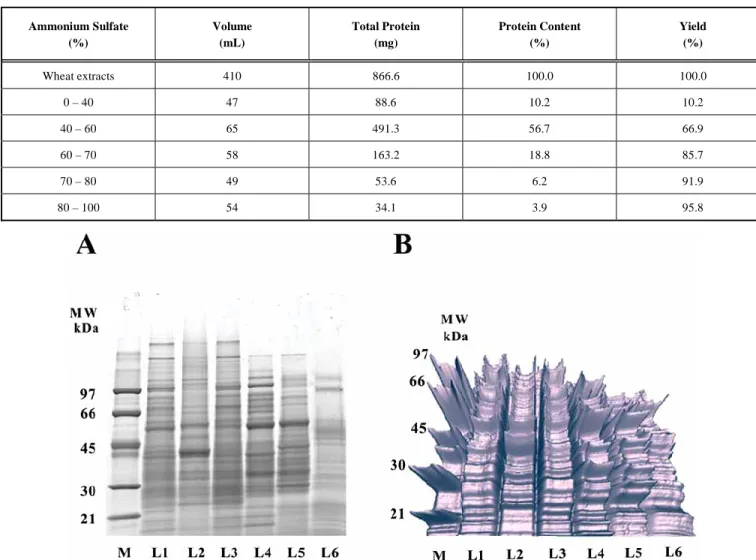 Table 1.  Fractional Precipitation of Wheat Leaf Proteins Using Ammonium Sulfate 