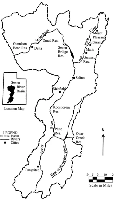 Fig. 4. Seiver River Basin, Utah (Tzou, 1989).
