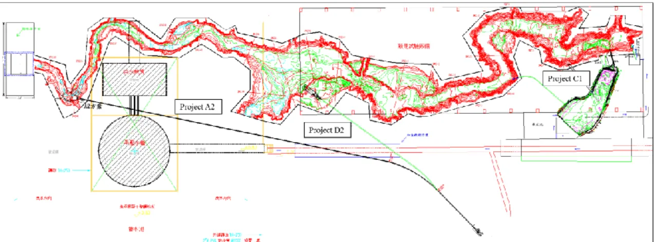 Fig. 3: Plan Layout of Shihmen Reservoir Macrocosm Model(1/100) 