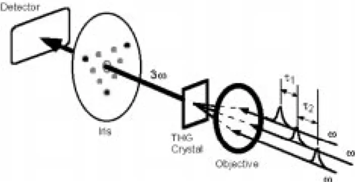 Fig. 1. Diagrammatic representation of THG-based triple-optical autocorrelation.