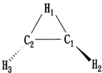 Fig. 5.  The atomic labelling of non-classical C, H 3 X  2,~. 
