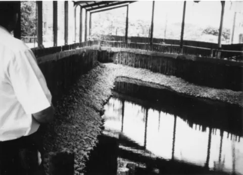 Figure 2. A hole dug inside a factory. The company which had previously dumped solvents containing chlorinated hydro- hydro-carbons spent millions of dollars digging a hole measuring 2012 m 2 × 5.5 m (depth) for cleaning contaminated soil and  under-ground