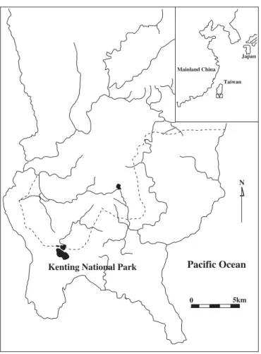 Figure 1 The location of Kenting National Park in Taiwan.