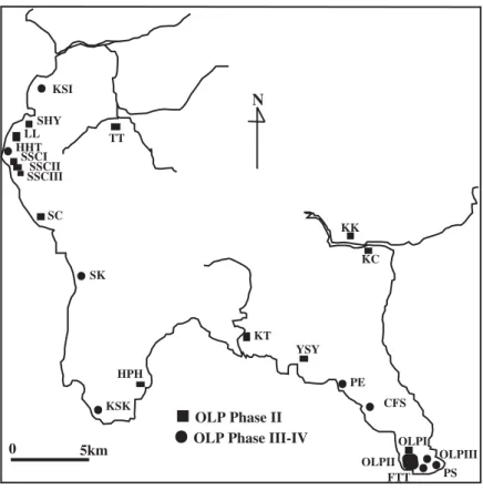 Figure 2 The distribution of sites in OLP Phase II and Phase III–IV.