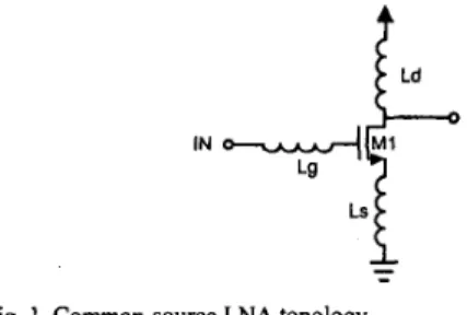Fig.  2.  Proposed topology  of  two-stage low-voltage  CMOS  LNA. 