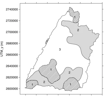 Figure 3. Homogeneous regions of design hyetographs in central Taiwan