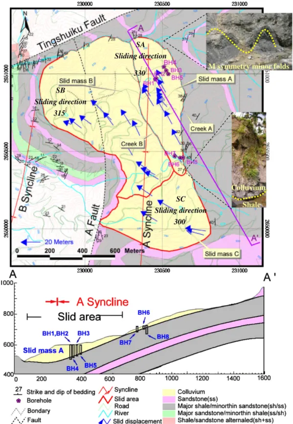 Fig. 4. Geological map of the HTP area according to the results of surface and subsurface investigation