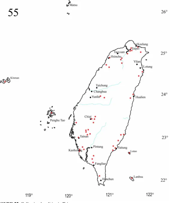 FIGURE 55. Collection localities in Taiwan.