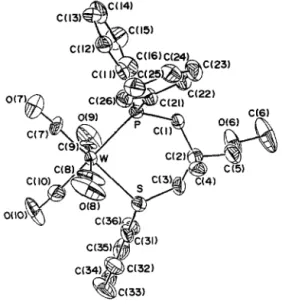Fig. 2. The ORTEP drawing of  8a  (ph&amp;yl  groups omitted 