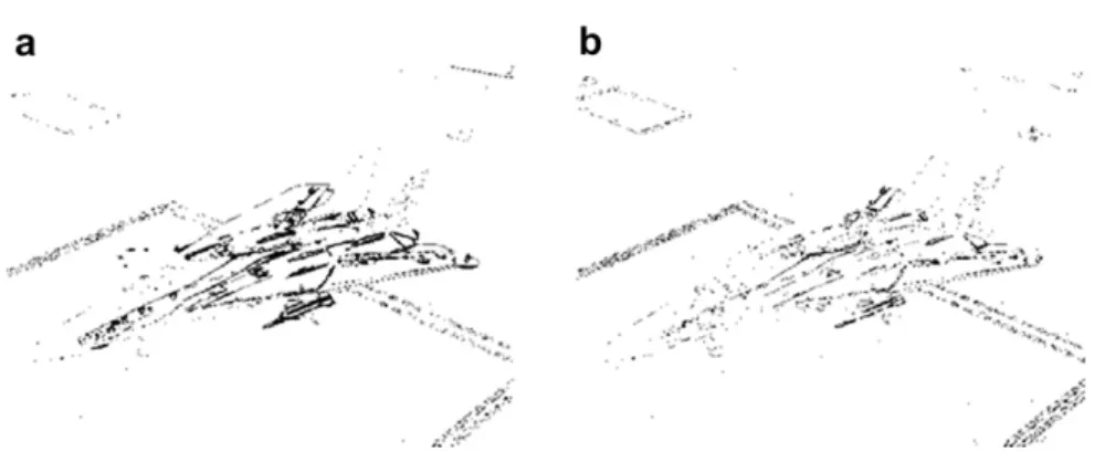 Fig. 14. The set of edge-adding pixels N ea for color F14 image. (a) N ea for the previous obtained enhanced image
