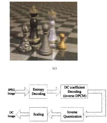 Fig. 3. Extraction of the DC image from a JPEG image.