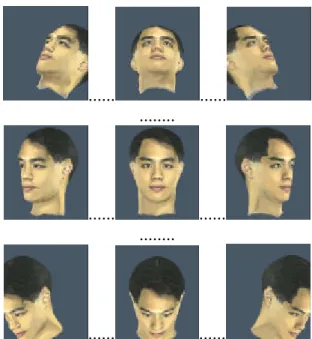 Figure 6. The 2D array of face images used to represent one's head motion.