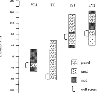 Figure 2. Stratigraphic columns of the YL1, TC , JS1, and LY2 wells.
