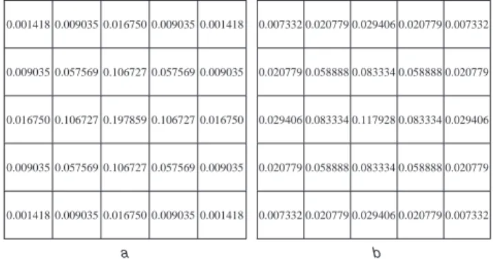 Fig. 1 Averaging masks for smoothing a Common averaging mask