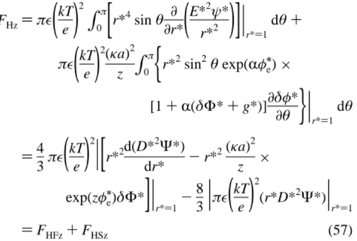 Figure 2 shows the variation of the scaled surface potential, ζ s / () φ e / (1) - φ e / (1/H)), as a function of the scaled total charge on a polyelectrolyte, Q s / , at various volumetric fractions of polyelectrolytes, H 3 