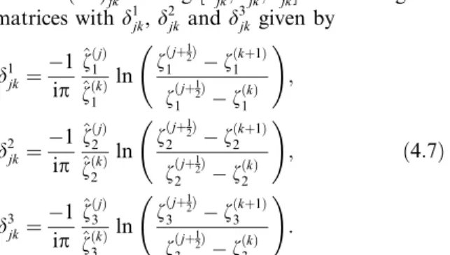 Fig. 3. Notation for the kth boundary element.