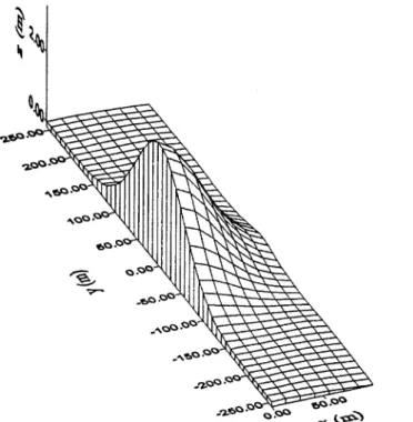 Figure 4. The expected three-dimensional form of the deposition for the 50-year event.