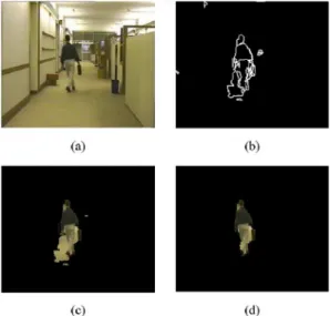 Fig. 4. Shadow effect elimination is (a) the original image and (b) is the seg- seg-mentation result of our proposed region-based motion segseg-mentation algorithm.