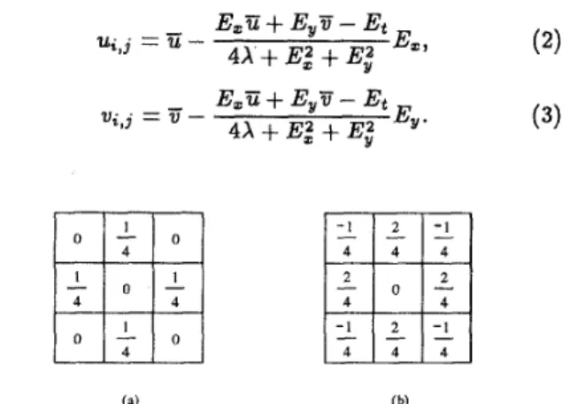 Figure  1:  (a) Weights t o  compute  E  and ii (b)  Weights  to compute  0  and  6 