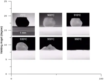 Fig. 2.5 Shape change of glass bulk specimen at various temperatures (heating rate: 