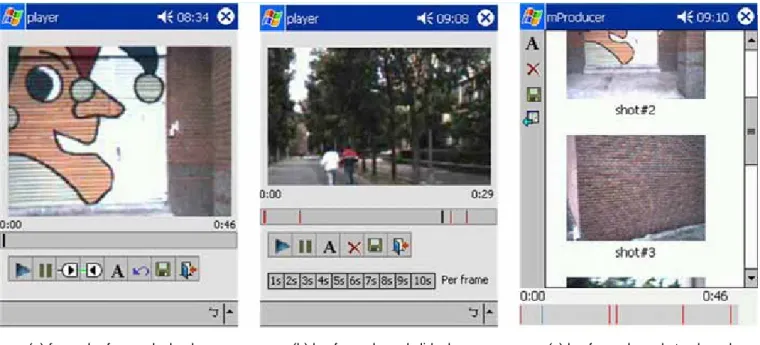 Figure 9: Screen Shots for the Three Editing User Interfaces on PDAs 