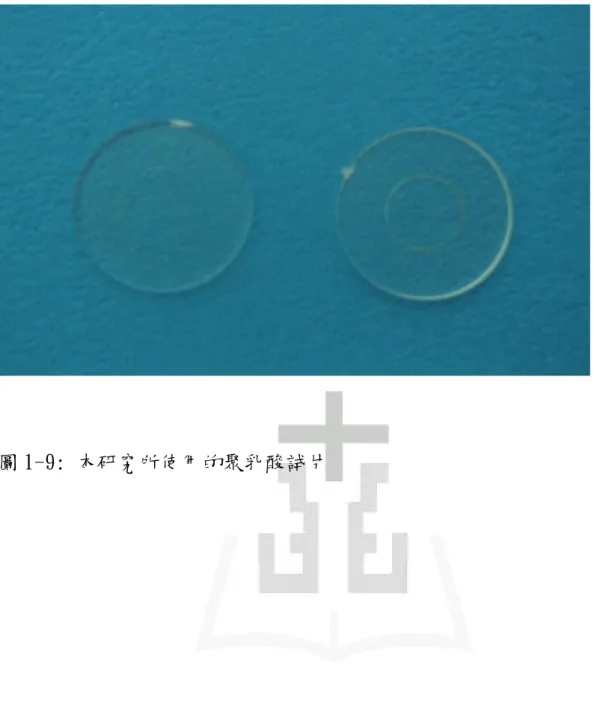 圖 1-9: 本研究所使用的聚乳酸試片 